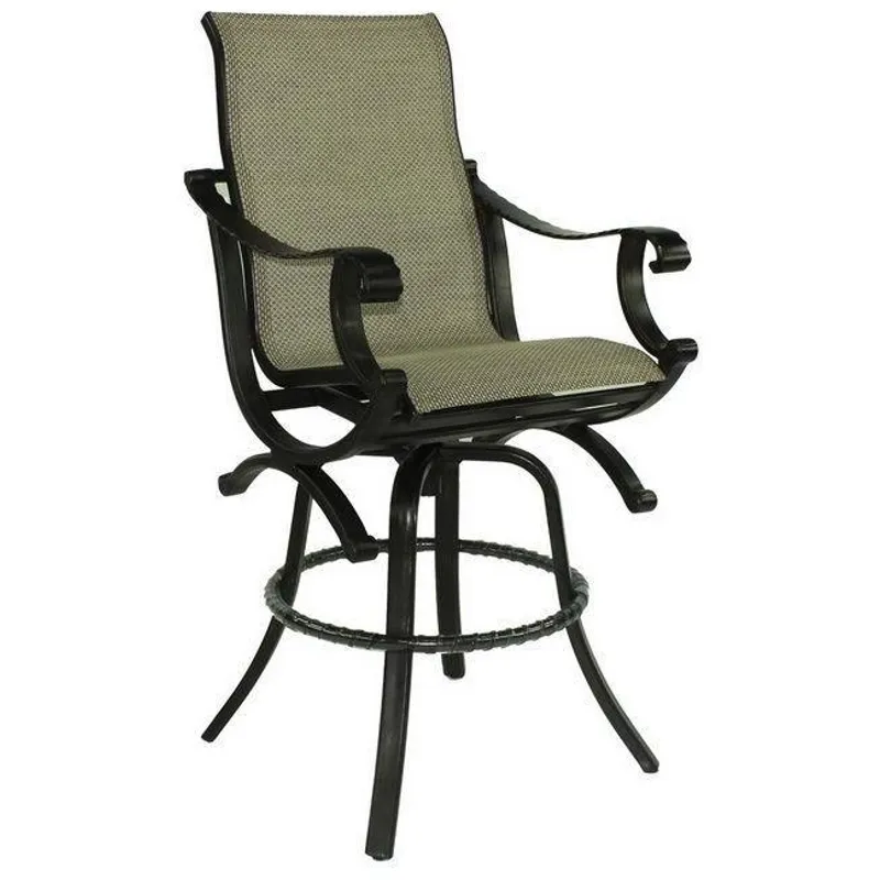 High Back Sling Swivel Bar Stool