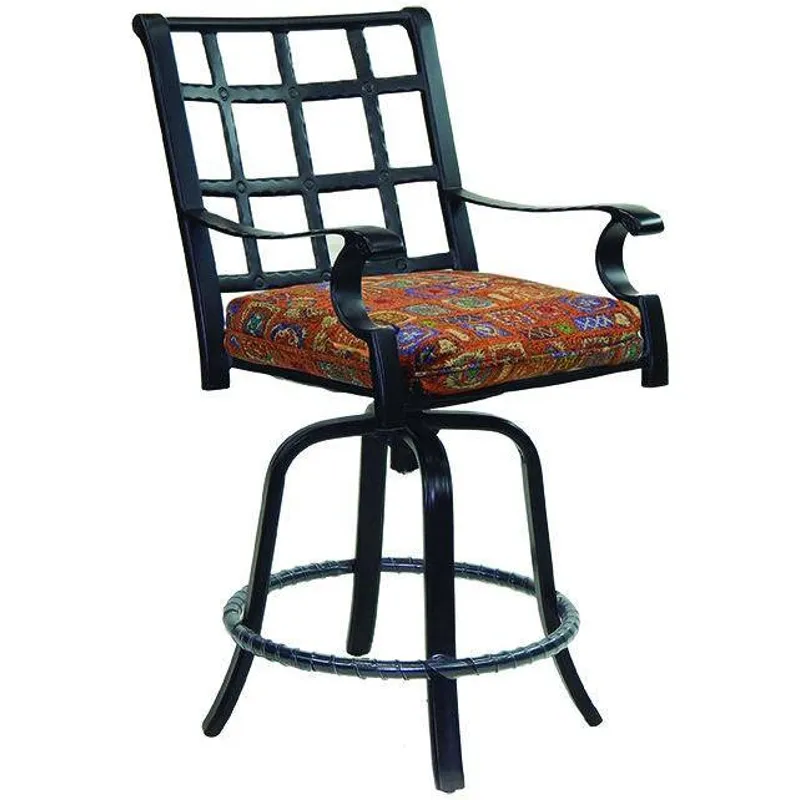 Cast Swivel Counter Stool With Seat Cushion