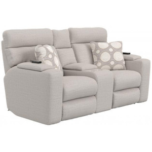 Sanctuary Power Headrest Power Reclining Console Loveseat w/CR3 Heat/Massage - Winter