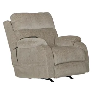 Refresher Power Headrest Power Rocker Recliner w/CR3 Heat/Msg/Lumbar - Cloud