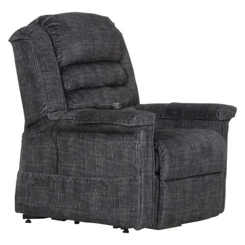 Soother Power Lift Full Lay-Out Recliner w/Heat & Massage - Smoke