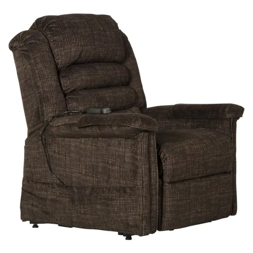 Soother Power Lift Full Lay-Out Recliner w/Heat & Massage - Chocolate