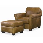 Century Trading Company PLR-69CO-TAN - Leather Chair With Ottoman