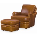 Century Trading Company PLR-67CO-HONEY - Leather Chair With Ottoman