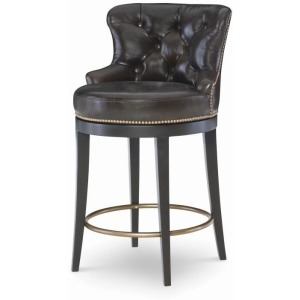 Century Trading Company Leather Swivel Counter Stool