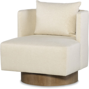 Century Chair Riposo Swivel Chair-Single Back-Oak Base