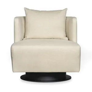 Century Chair Riposo Swivel Chair-Single Back-Metal Base