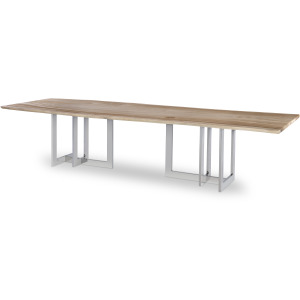 Details Live Edge 120" Guan Slab Dining Table - Polished Nickel