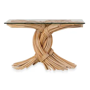 Curate Braided Knot Console Table Limewash