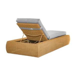Outdoor Complements Poolside Wicker Reclining Chaise Lounge