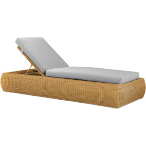 Outdoor Complements Poolside Wicker Reclining Chaise Lounge