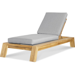 Outdoor Complements Poolside Teak Reclining Chaise Lounge