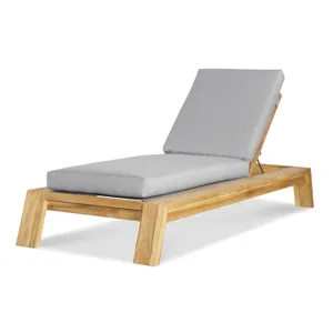 Outdoor Complements Poolside Teak Reclining Chaise Lounge