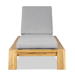 Outdoor Complements Poolside Teak Reclining Chaise Lounge