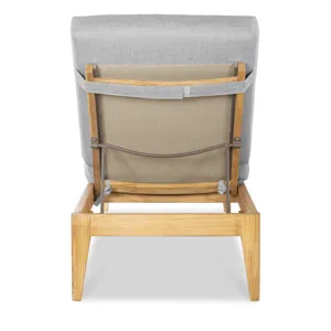 Outdoor Complements Poolside Teak Reclining Chaise Lounge