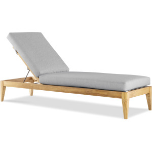 Outdoor Complements Poolside Teak Reclining Chaise Lounge