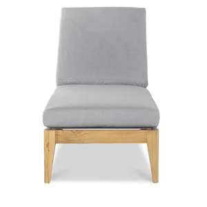 Outdoor Complements Poolside Teak Reclining Chaise Lounge