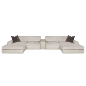 Century Leather Great Room Leather Upholstered Table