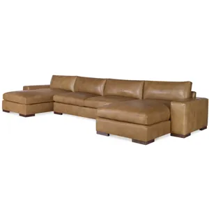 Century Leather Great Room Leather Armless Sofa