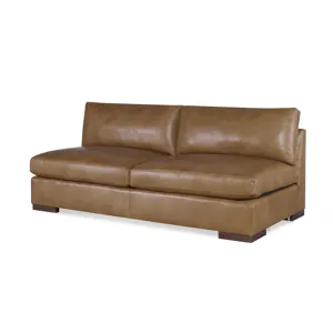 Century Leather Great Room Leather Armless Sofa