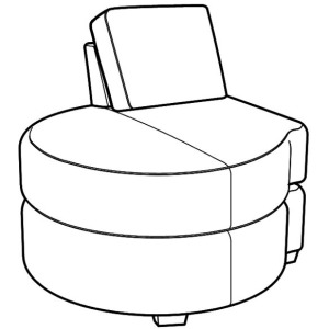 Century Leather Leatherstone Laf Armless Round Chaise