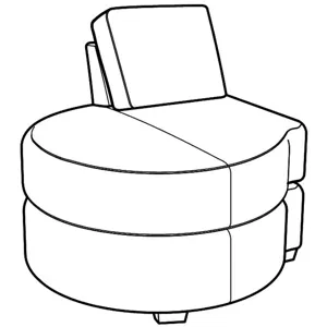Century Leather Leatherstone Laf Armless Round Chaise