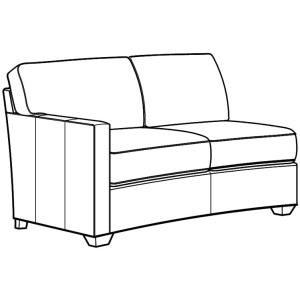 Century Leather Leatherstone Curved Laf Love Seat