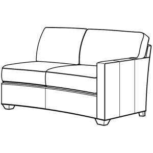 Century Leather Leatherstone Curved Raf Love Seat