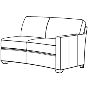 Century Leather Leatherstone Curved Raf Love Seat