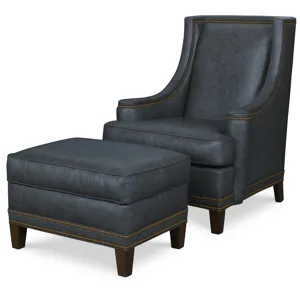 Century Leather Panache Ottoman