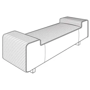 Century Home Elegance Tatami Quilted Bench Oak Base