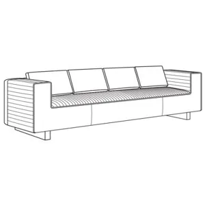 Century Home Elegance Tatami Large Quilted Sofa Oak Base