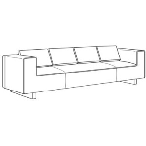 Century Home Elegance Tatami Large Sofa Oak Base