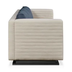 Century Home Elegance Tatami Large Quilted Sofa Metal Base