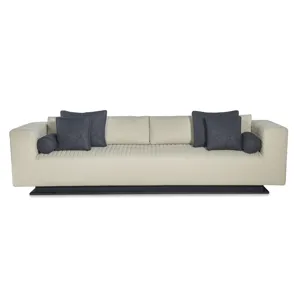 Century Home Elegance Tatami Large Quilted Sofa Metal Base