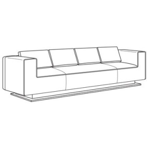 Century Home Elegance Ami Large Sofa Metal Base