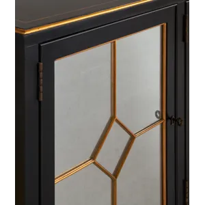 Monarch Barrington Four Door Sideboard-Blk/Gld