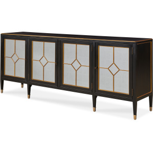 Monarch Barrington Four Door Sideboard-Blk/Gld