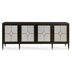 Monarch Barrington Four Door Sideboard-Blk/Gld