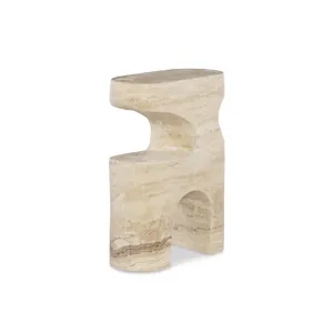 Grand Tour Furniture Bernini Accent Table Travertine