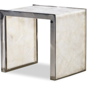 Grand Tour Furniture Samantha Glassy Quartz Lamp Table