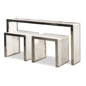Grand Tour Furniture Samantha Glassy Quartz Console Table