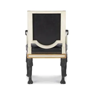Tara Shaw Upholstery Robert Arm Chair Black Leather