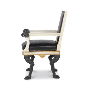 Tara Shaw Upholstery Robert Arm Chair Black Leather