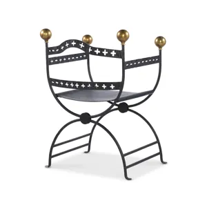 Tara Shaw Casegoods Dante Iron Savonarola Chair