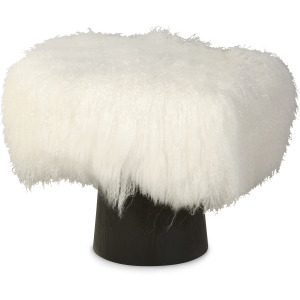 Tara Shaw Casegoods Pompiduo Italian Mongolian Lamb Stool