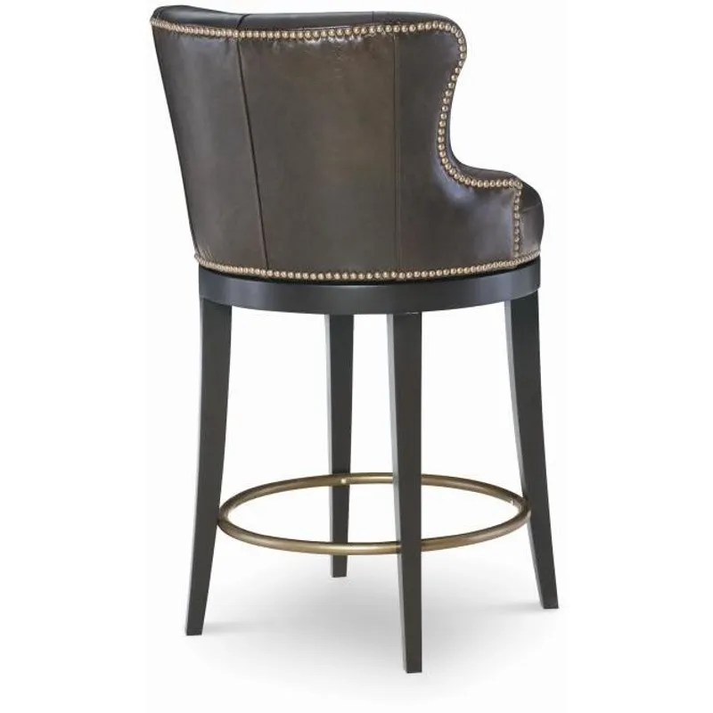 Century Trading Company Leather Swivel Counter Stool