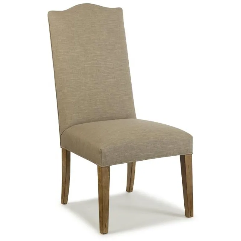 Century Chair Hollister Straight Back-Exposed Wood W/Camelback Top