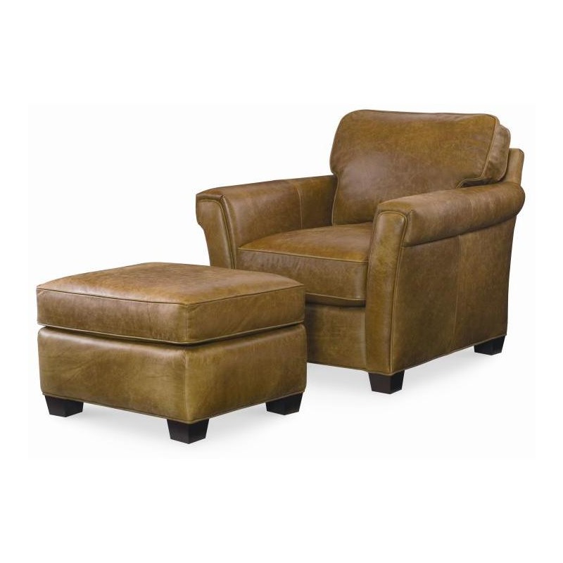 Century Trading Company PLR-69CO-TAN - Leather Chair With Ottoman