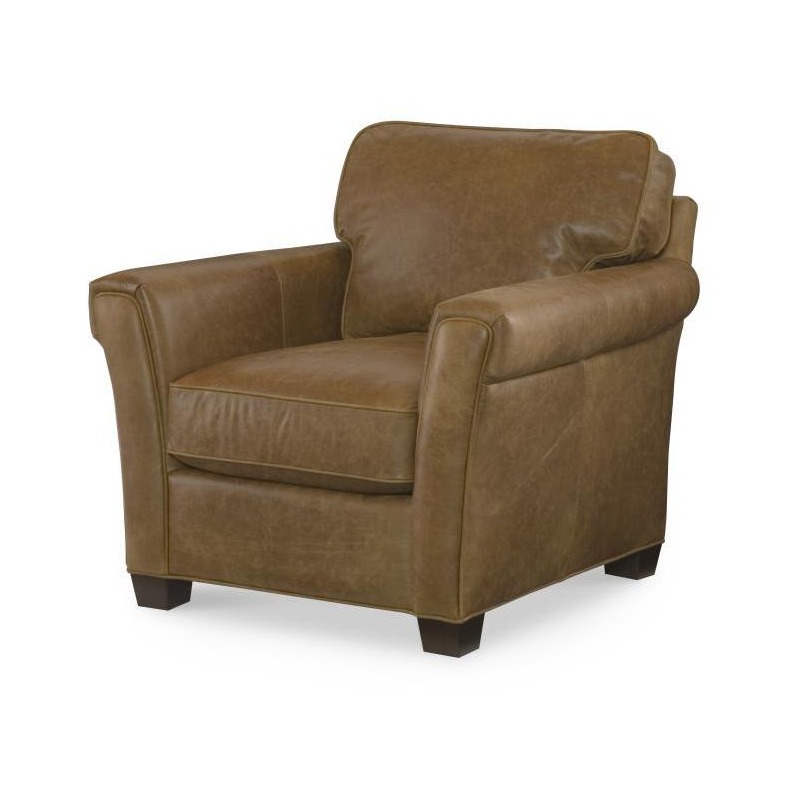 Century Trading Company PLR-69CO-TAN - Leather Chair With Ottoman